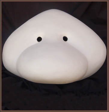 masque larvaire, masque de theatre, fabrication larvaire masque